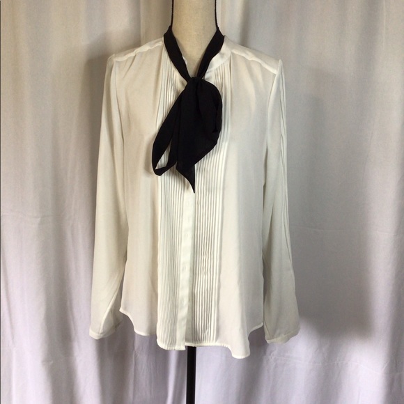 White House Black Market Tops - WHBM button up with neck bow